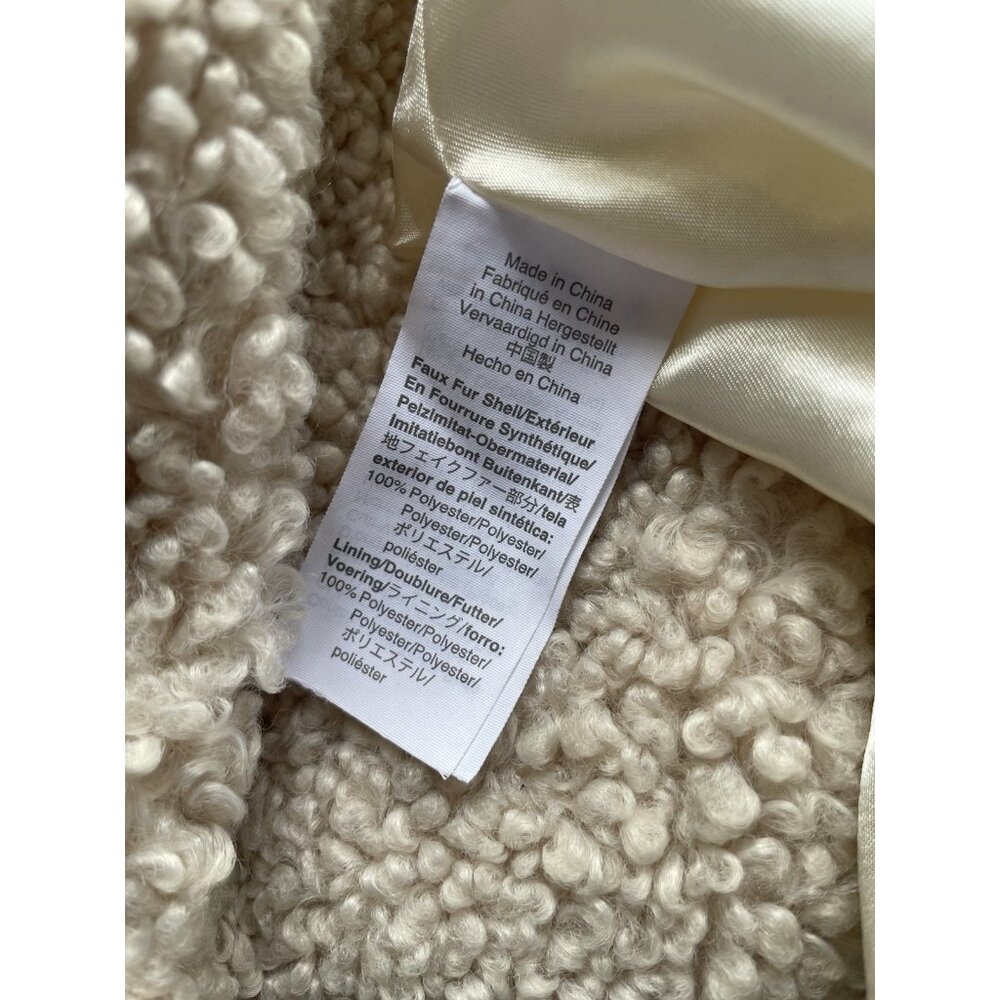 J Crew Sherpa Teddy Faux Fur Shearling Toggle Button Cream Coat Women Size XL - Picture 10 of 11